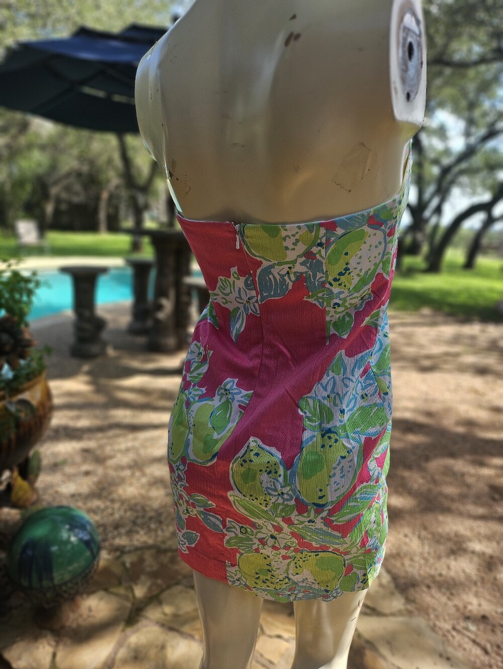 Lilly Pulitzer Strapless Pink Tropical Print Mini Shift Dress Size 0 - Picture 4 of 13